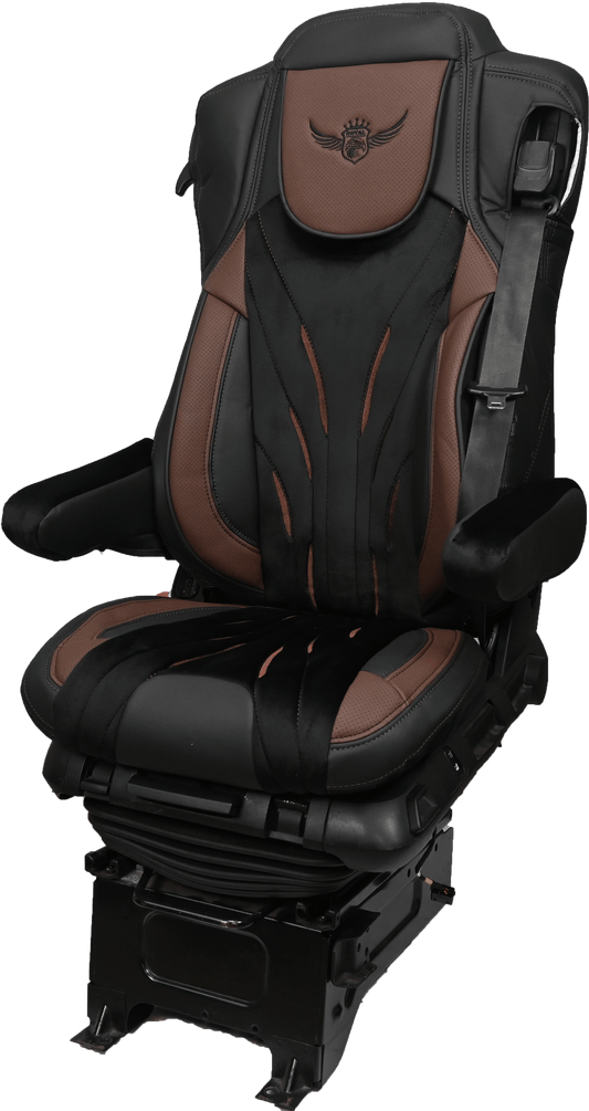 Pokrowce na fotele ROYAL DeLuxe MERCEDES ACTROS MP4 od 2011, MP5 od 2019 fotel pasażera nieamortyzowany BRĄZ SABA