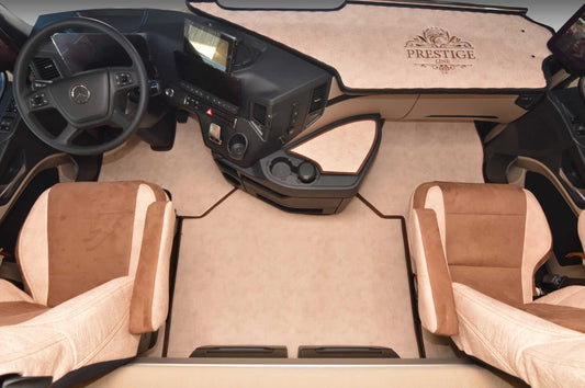 Pokrowce na fotele PRESTIGE-LINE Mercedes Actros MP4 od 2011, MP5 od 2019 fotel pasażera nieamortyzowany BEŻ SABA