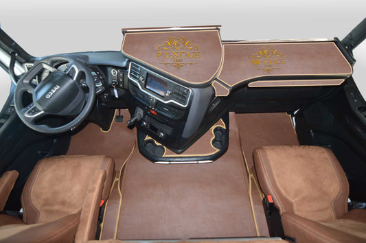 Pokrowce na fotele PRESTIGE-LINE Iveco S-WAY od 2019 2 pasy BRĄZ SABA