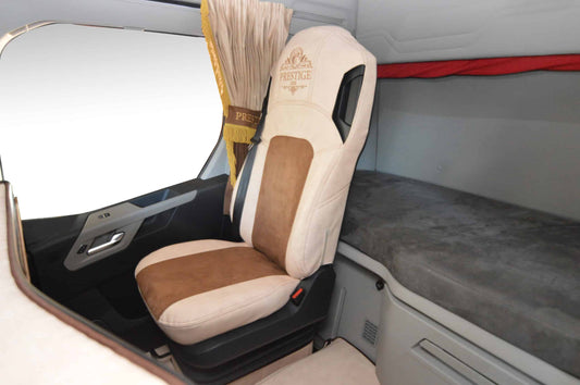 Pokrowce na fotele PRESTIGE-LINE Ford F-MAX od 2018 2 pasy BEŻ SABA