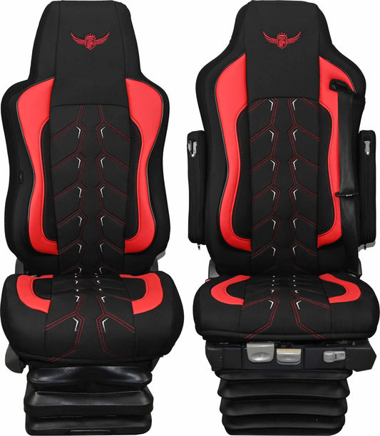 Pokrowce na fotele ROYAL Classic MAN TGX, TGA, TGS, TGM 1 pas CZERWONY SABA