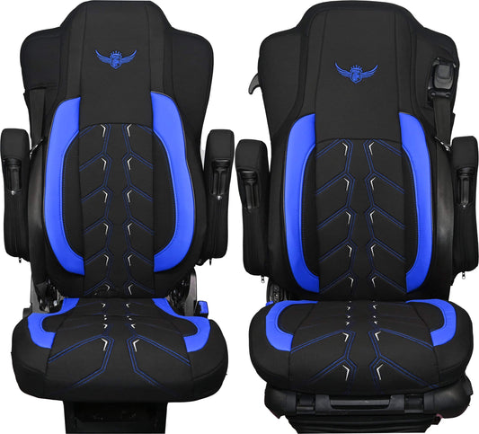 Pokrowce na fotele ROYAL Classic MERCEDES ACTROS MP4 od 2011, MP5 od 2019 fotel pasażera nieamortyzowany NIEBIESKI SABA